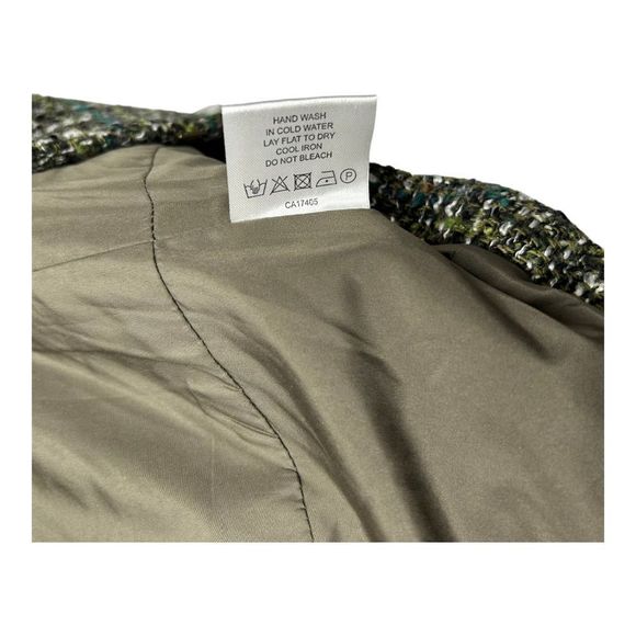 New Solo Moda Wool Blazer Houndstooth Green Blue Clasp Lapel Collar Women 4 - Picture 6 of 6